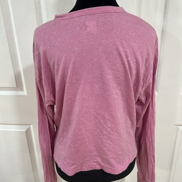 Pre-loved💖 Victoria Secret PINK Women's Henley Shirt Long Sleeve Cotton - Picture 5 of 14